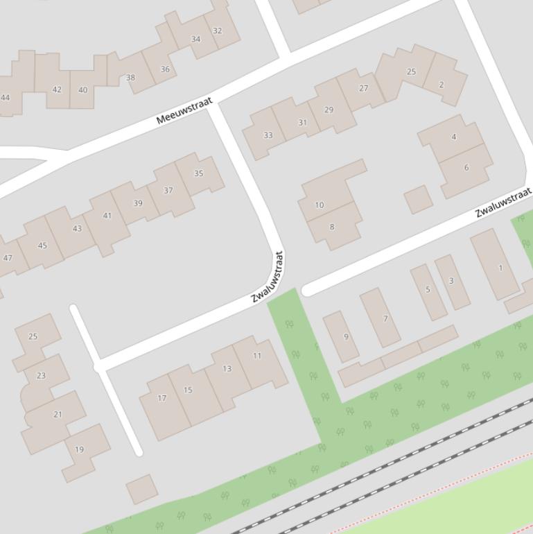 Kaart van de Zwaluwstraat.