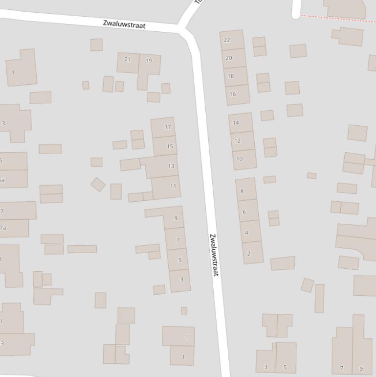 Kaart van de Zwaluwstraat.