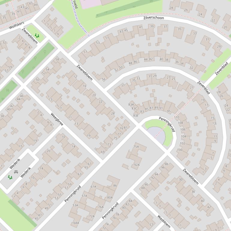 Kaart van  Zwanebloem.