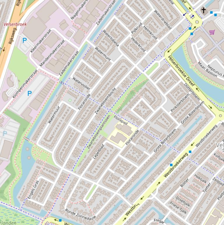 Kaart van  Zwanebloembocht.