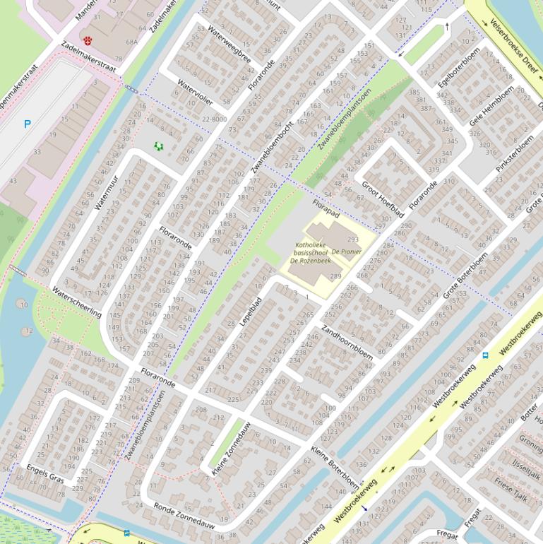 Kaart van het Zwanebloemplantsoen.