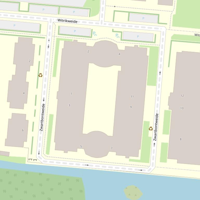 Kaart van de Zwartbontweide.