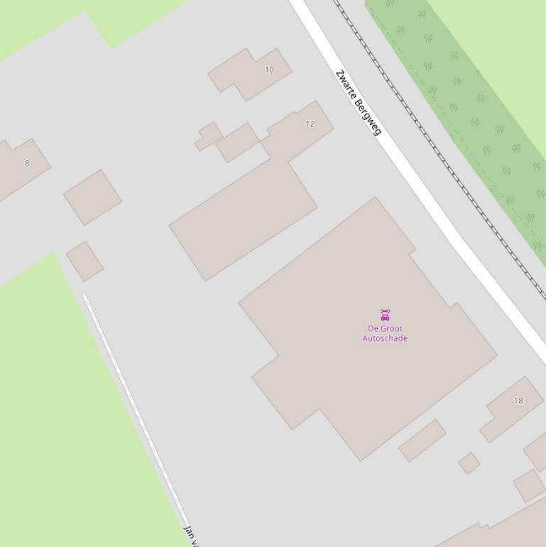 Kaart van de Zwarte Bergweg.