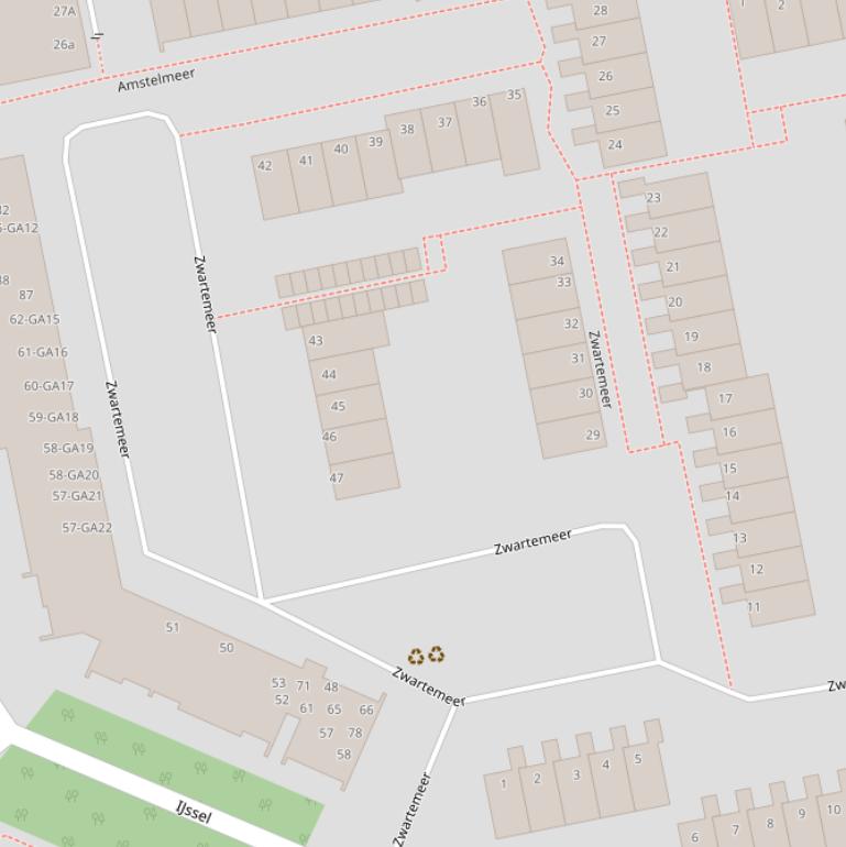 Kaart van  Zwartemeer.