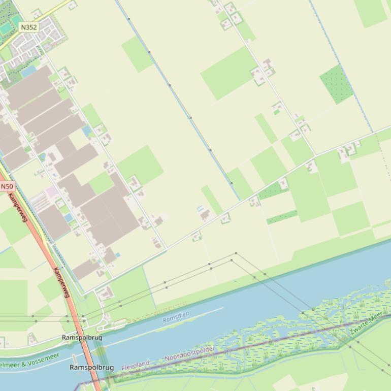 Kaart van de Zwartemeerweg.