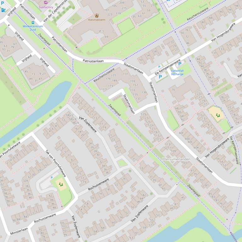 Kaart van het Zwartepad.