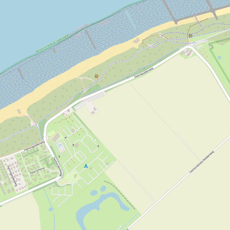 Kaart van de Zwartepolderweg.