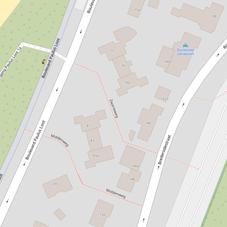 Kaart van de Zwarteweg.