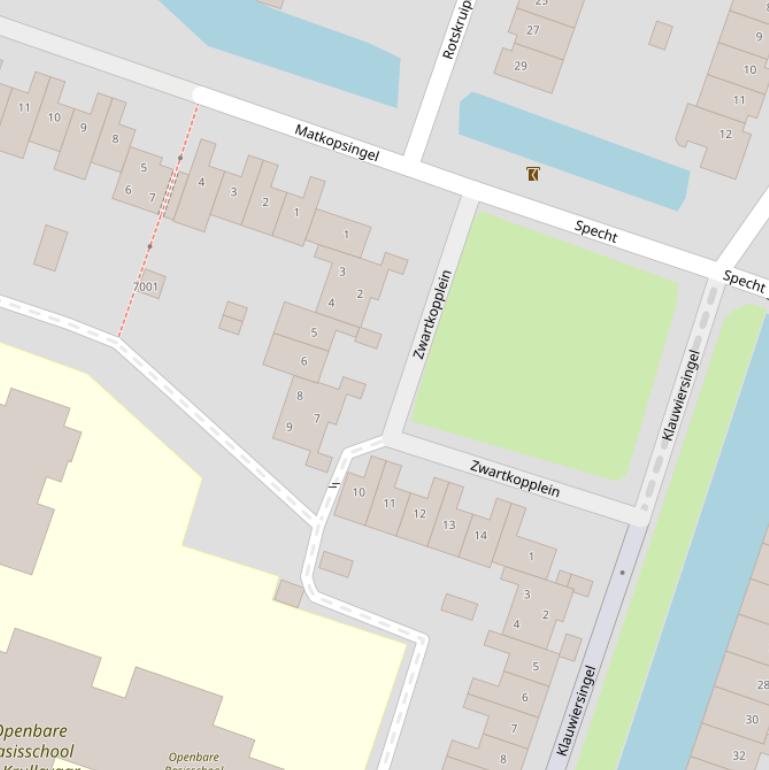 Kaart van het Zwartkopplein.