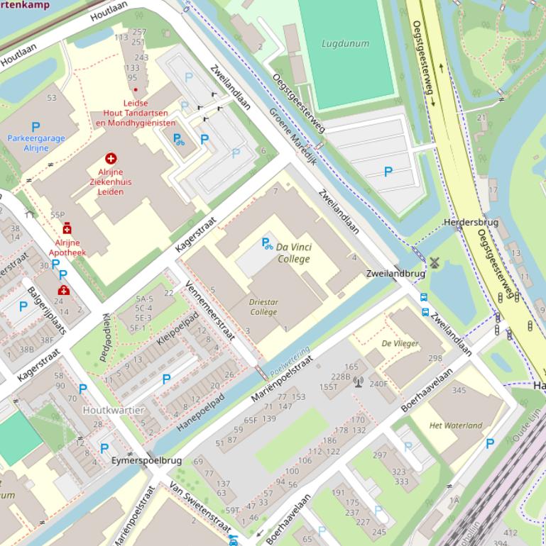 Kaart van de Zweilandlaan.