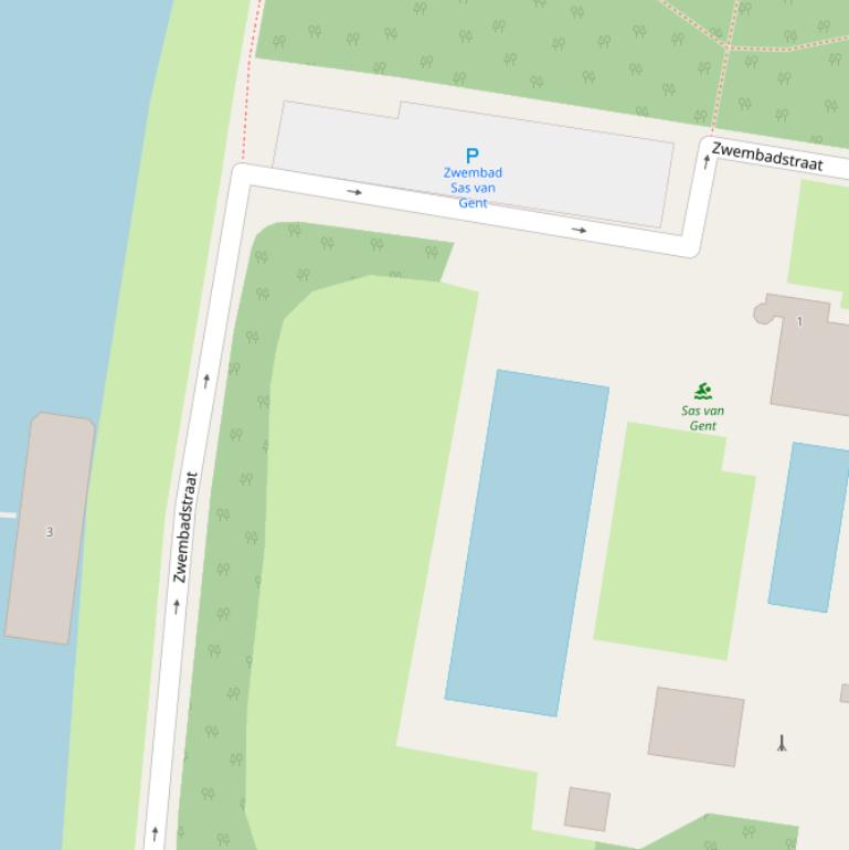 Kaart van de Zwembadstraat.