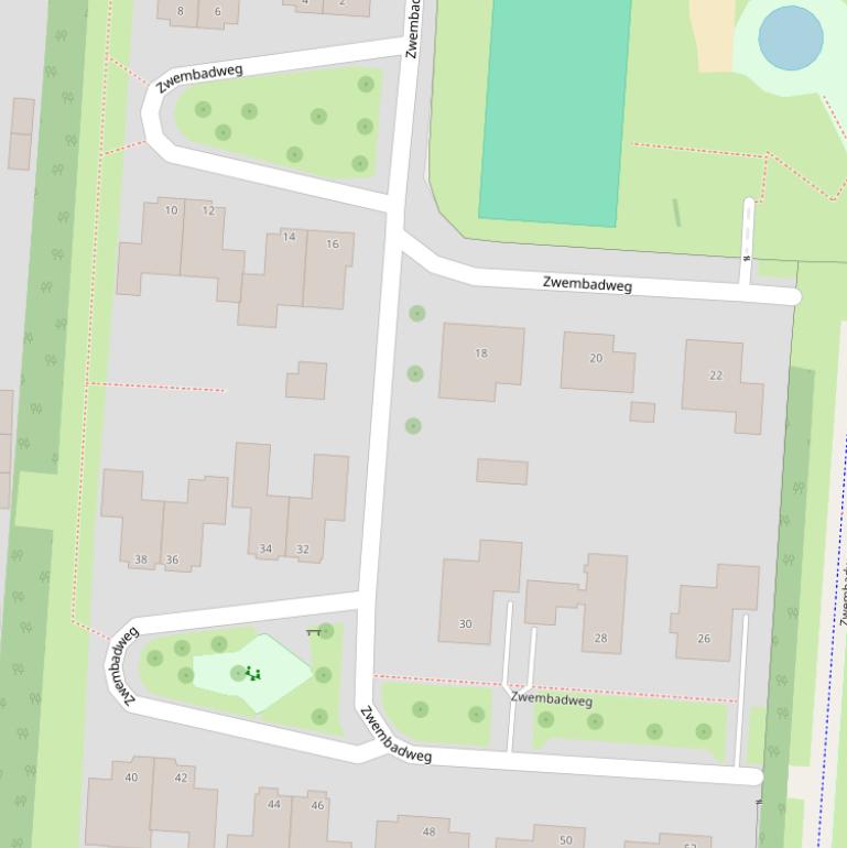 Kaart van de Zwembadweg.