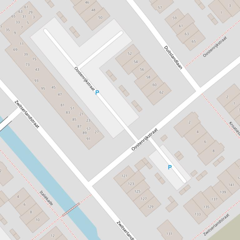 Kaart van de Zwitserlandstraat.