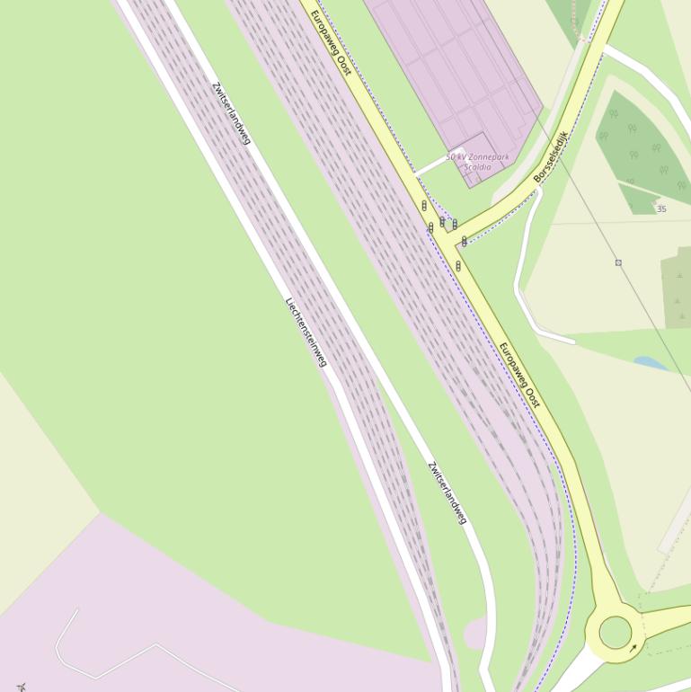 Kaart van de Zwitserlandweg.