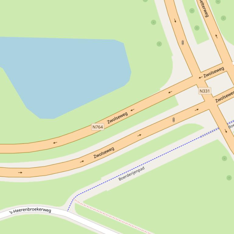 Kaart van de Zwolseweg.