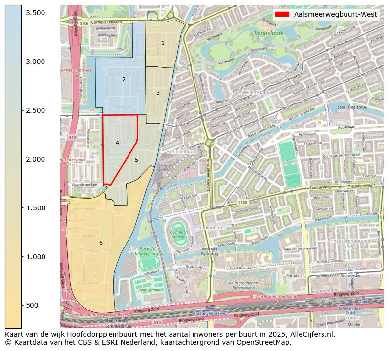 Afbeelding van de Aalsmeerwegbuurt-West op de kaart.