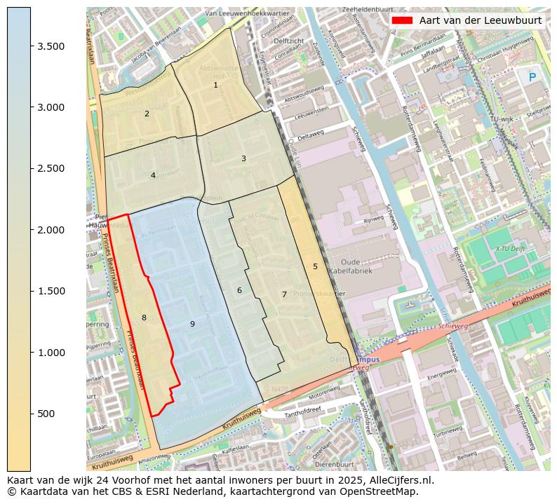 Afbeelding van de Aart van der Leeuwbuurt op de kaart.