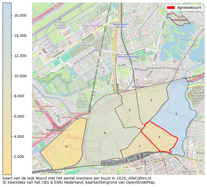 Afbeelding van de Agniesebuurt op de kaart.