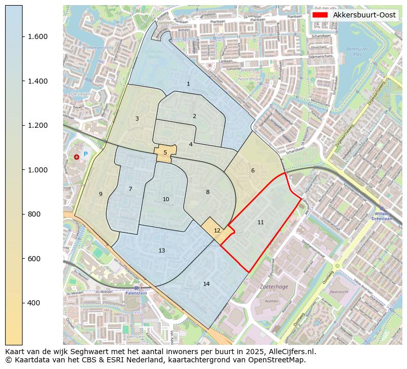 Afbeelding van de Akkersbuurt-Oost op de kaart.