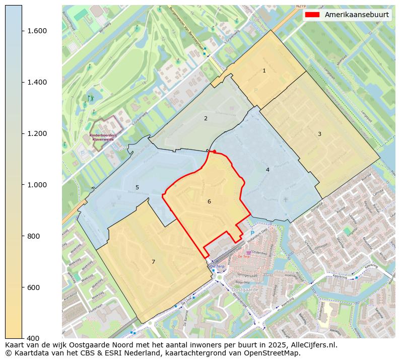 Afbeelding van de Amerikaansebuurt op de kaart.