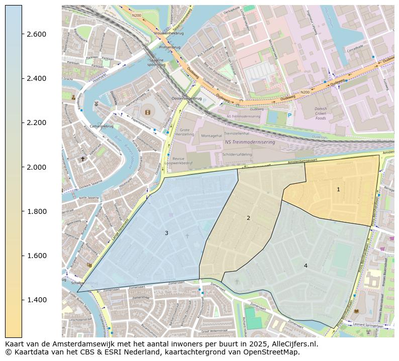 Afbeelding van de Amsterdamsewijk op de kaart.