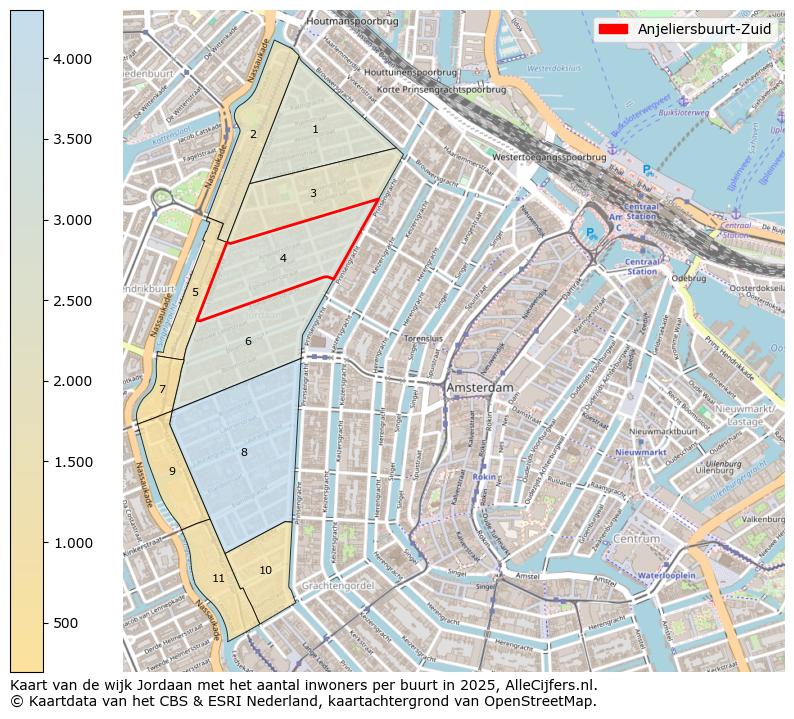 Afbeelding van de Anjeliersbuurt-Zuid op de kaart.