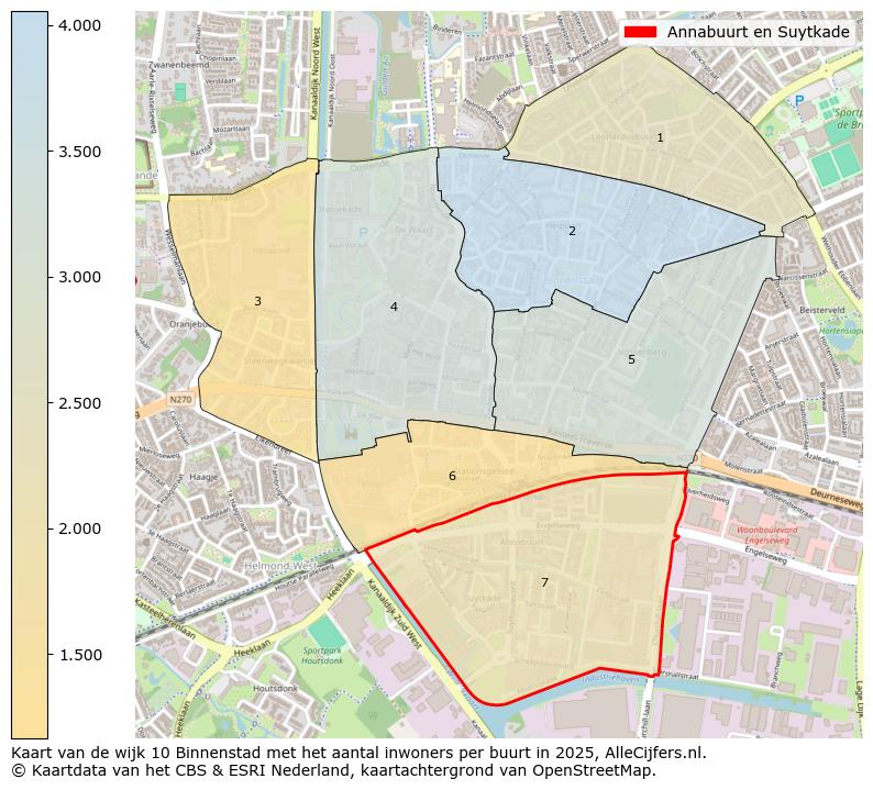 Afbeelding van de Annabuurt en Suytkade op de kaart.