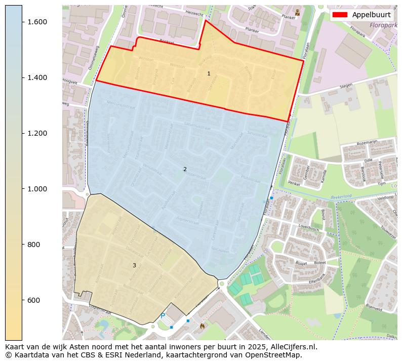 Afbeelding van de Appelbuurt op de kaart.