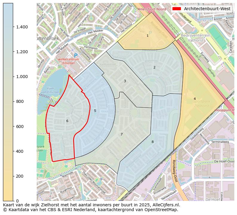Afbeelding van de Architectenbuurt-West op de kaart.