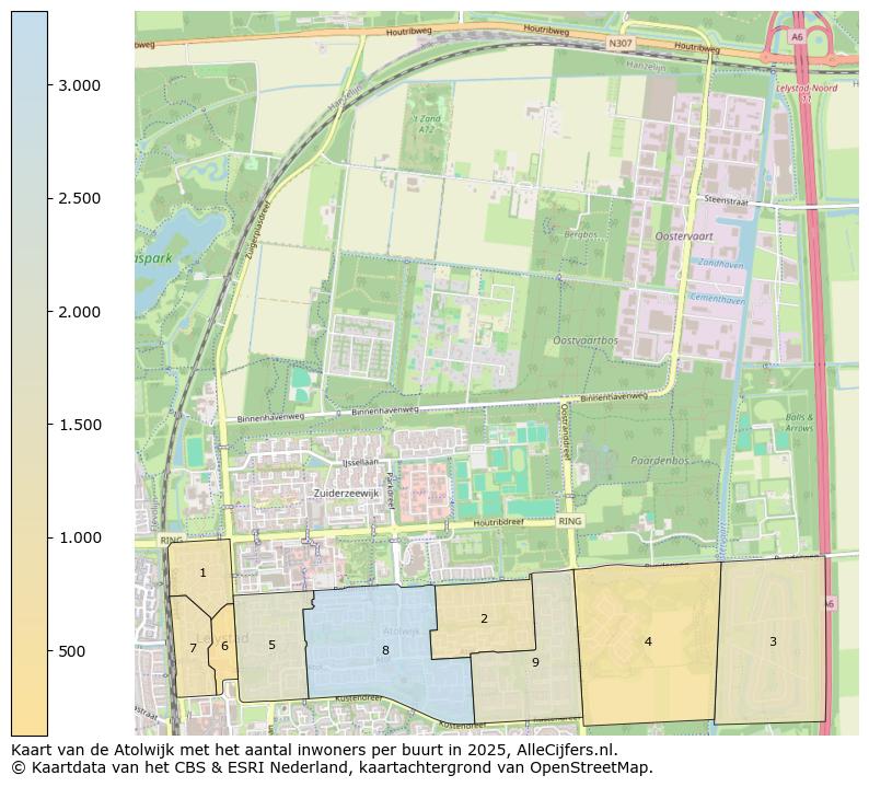 Afbeelding van de Atolwijk op de kaart.
