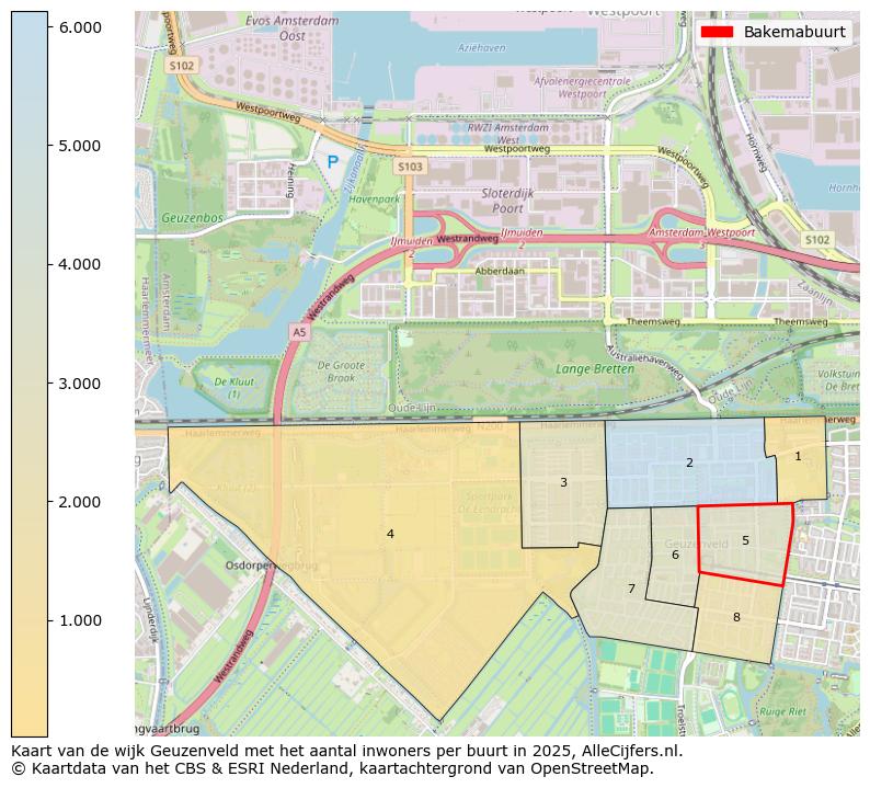 Afbeelding van de Bakemabuurt op de kaart.