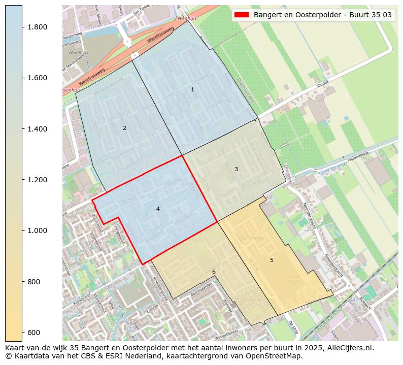 Afbeelding van de Bangert en Oosterpolder - Buurt 35 03 op de kaart.