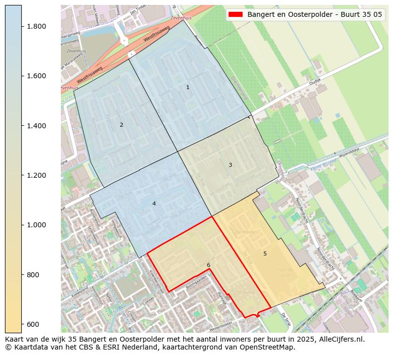 Afbeelding van de Bangert en Oosterpolder - Buurt 35 05 op de kaart.