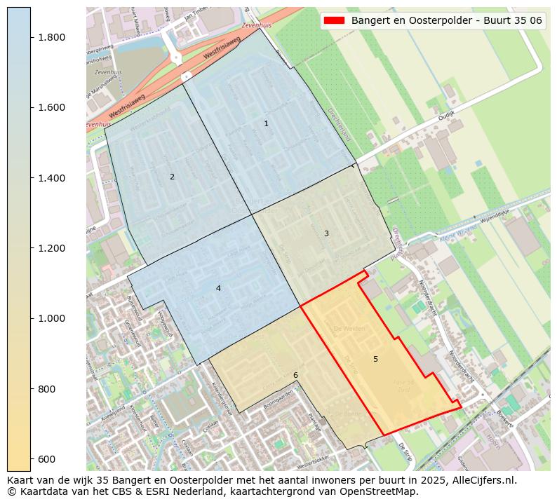 Afbeelding van de Bangert en Oosterpolder - Buurt 35 06 op de kaart.