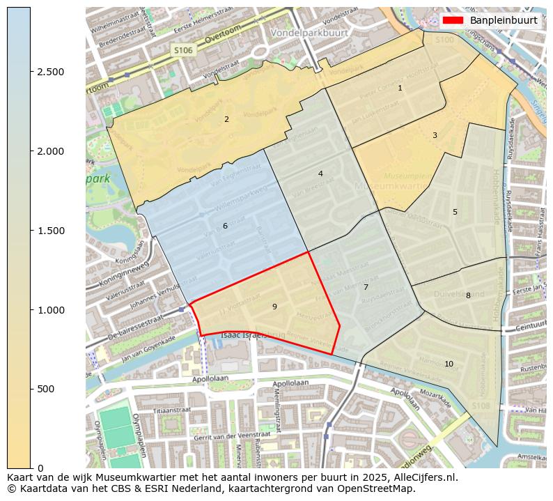 Afbeelding van de Banpleinbuurt op de kaart.