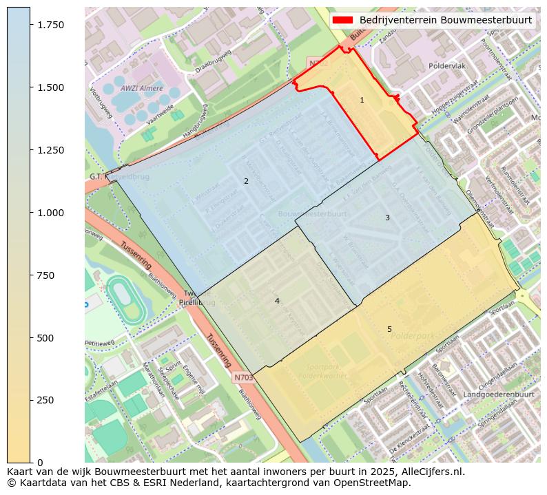 Afbeelding van de Bedrijventerrein Bouwmeesterbuurt op de kaart.
