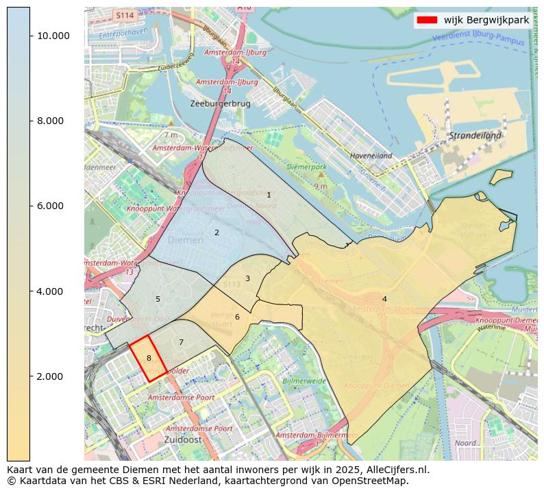 Afbeelding van de wijk Bergwijkpark op de kaart.