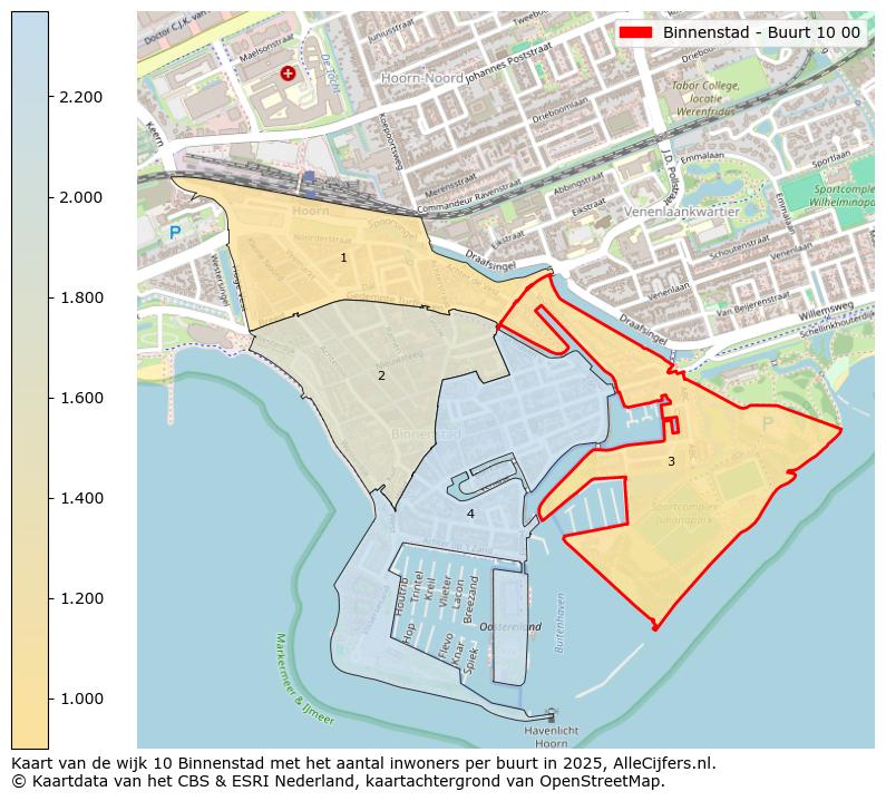 Afbeelding van de Binnenstad - Buurt 10 00 op de kaart.