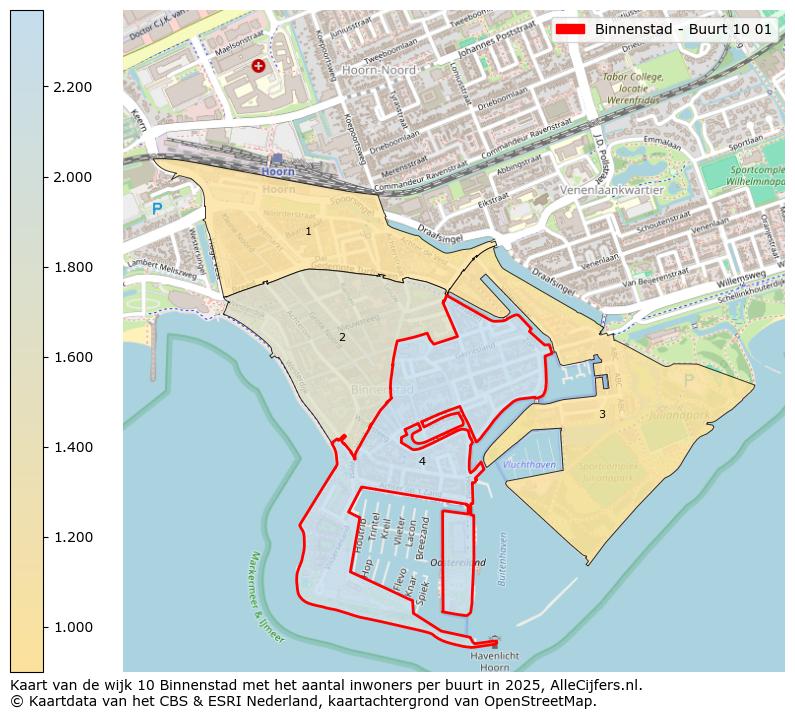 Afbeelding van de Binnenstad - Buurt 10 01 op de kaart.