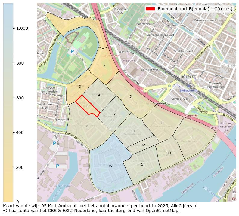 Afbeelding van de Bloemenbuurt B(egonia) - C(rocus) op de kaart.