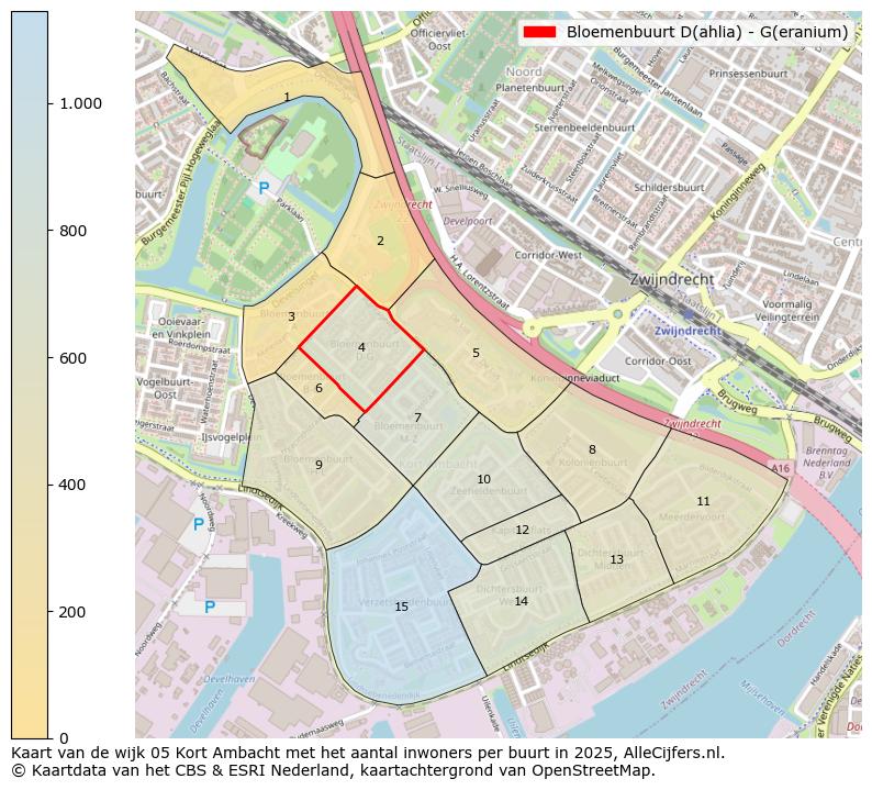 Afbeelding van de Bloemenbuurt D(ahlia) - G(eranium) op de kaart.