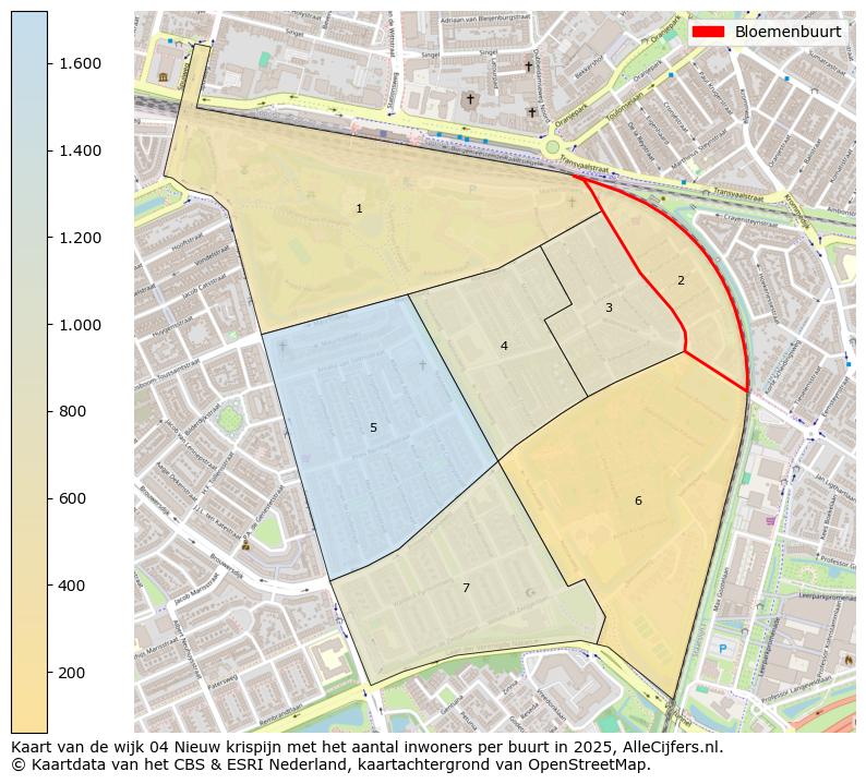 Afbeelding van de Bloemenbuurt op de kaart.