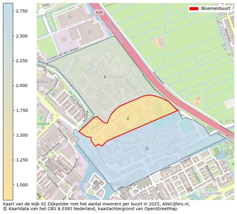 Afbeelding van de Bloemenbuurt op de kaart.