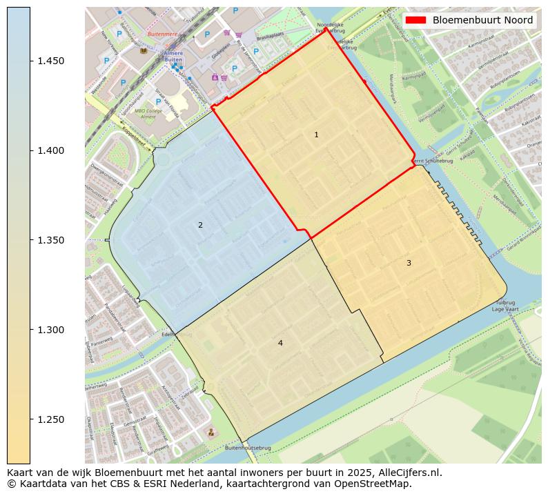 Afbeelding van de Bloemenbuurt Noord op de kaart.