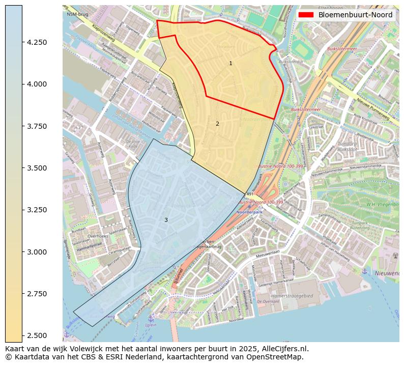 Afbeelding van de Bloemenbuurt-Noord op de kaart.