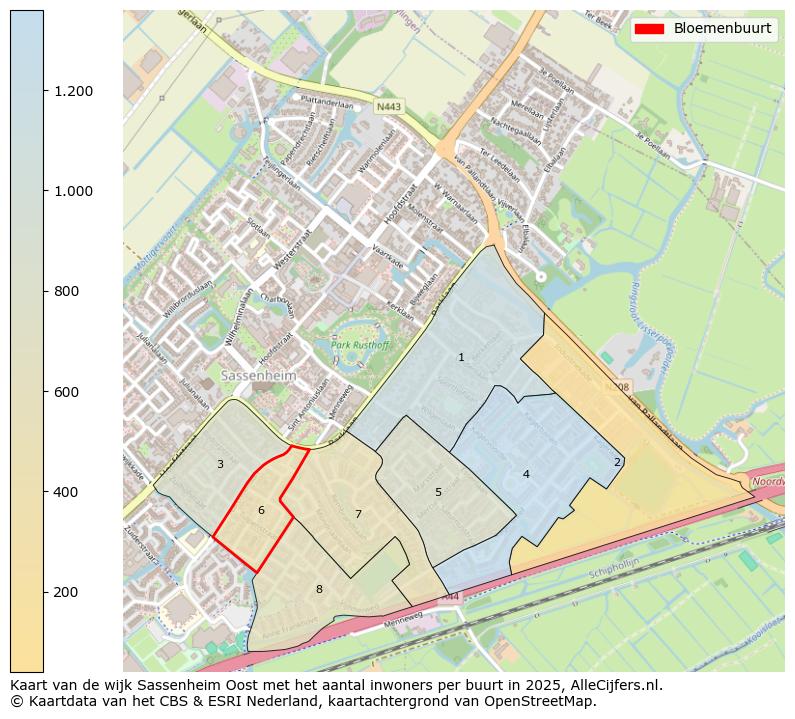 Afbeelding van de Bloemenbuurt op de kaart.