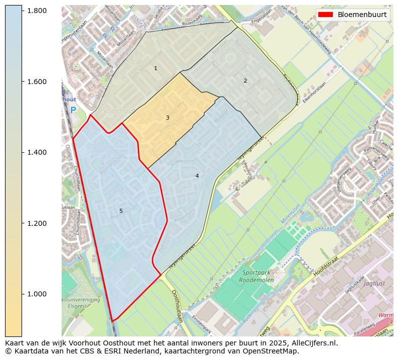 Afbeelding van de Bloemenbuurt op de kaart.