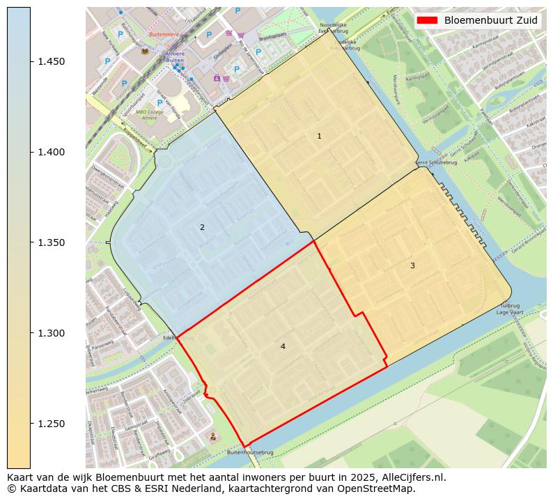 Afbeelding van de Bloemenbuurt Zuid op de kaart.