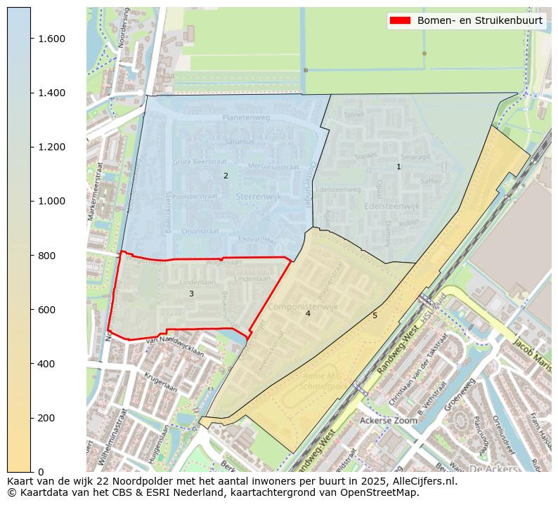 Afbeelding van de Bomen- en Struikenbuurt op de kaart.