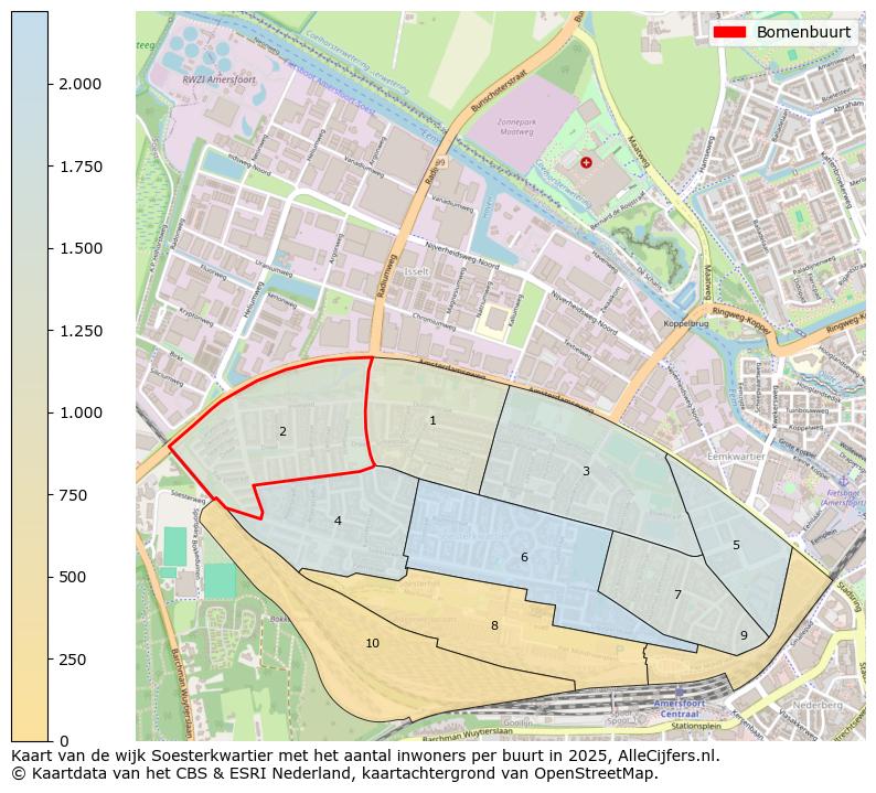 Afbeelding van de Bomenbuurt op de kaart.